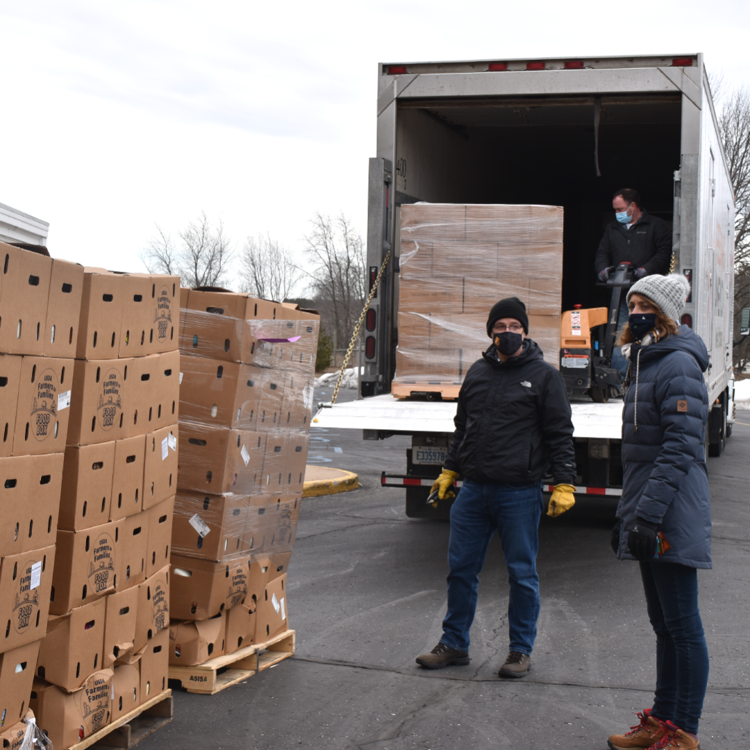 Feeding America volunteers loading truck